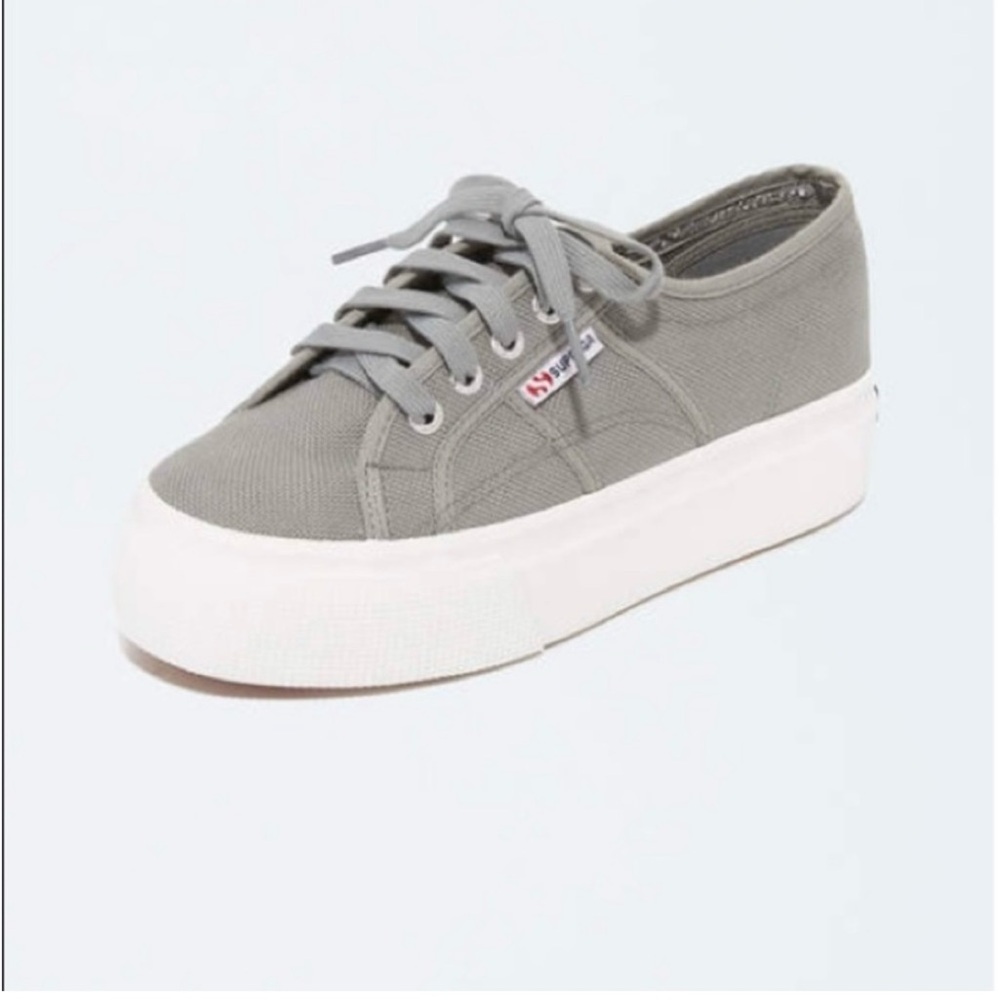Superga Grey/Gray platform sneakers size 7.5